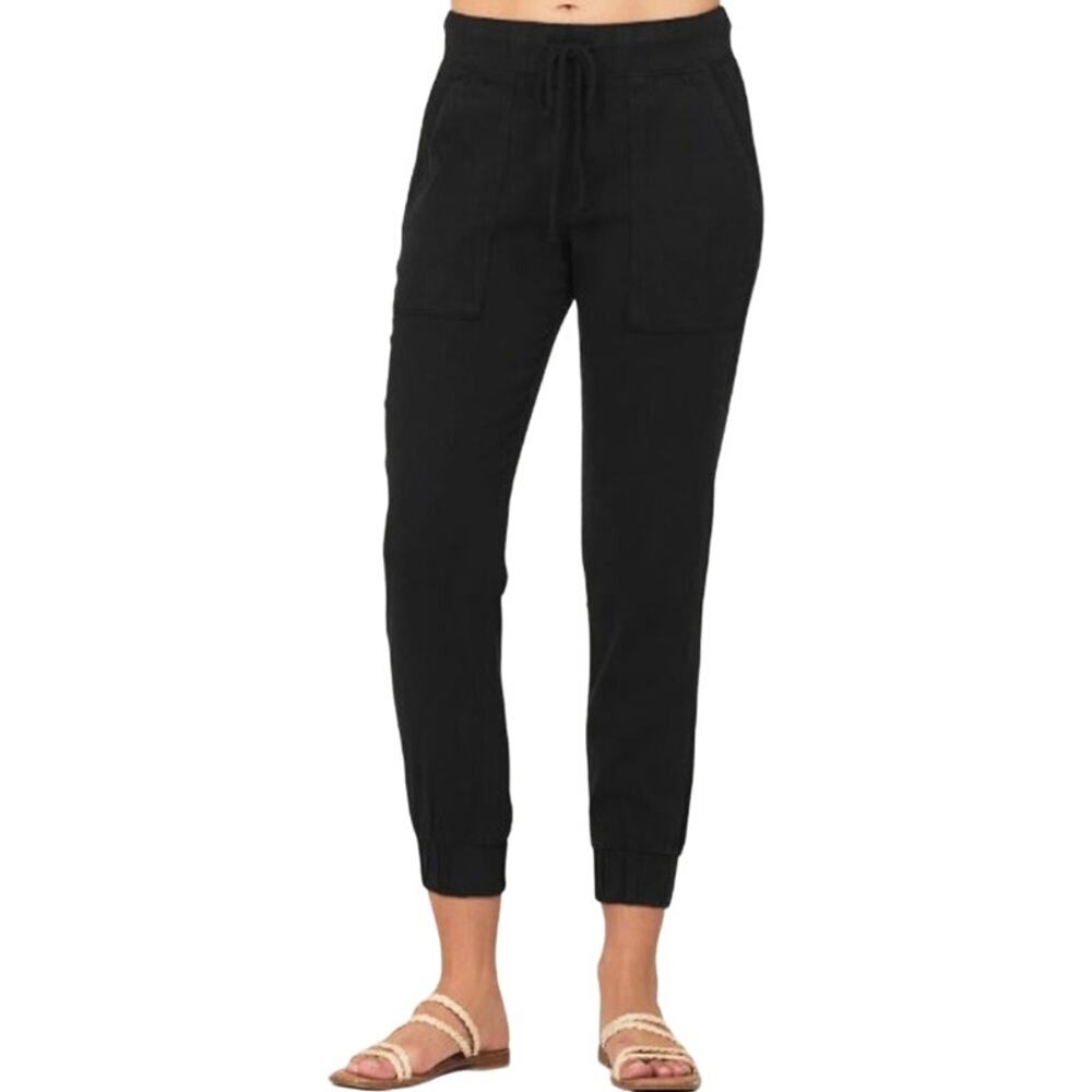 Cloth & Stone Pocket Jogger Pants Elastic Waist Drawstring Crop Pull On Black XS